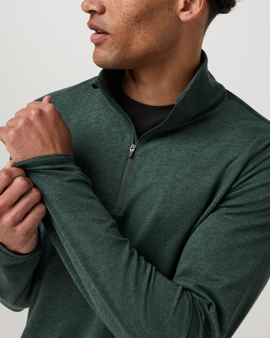 Ponto Half Zip Mock Neck | Hemlock Heather