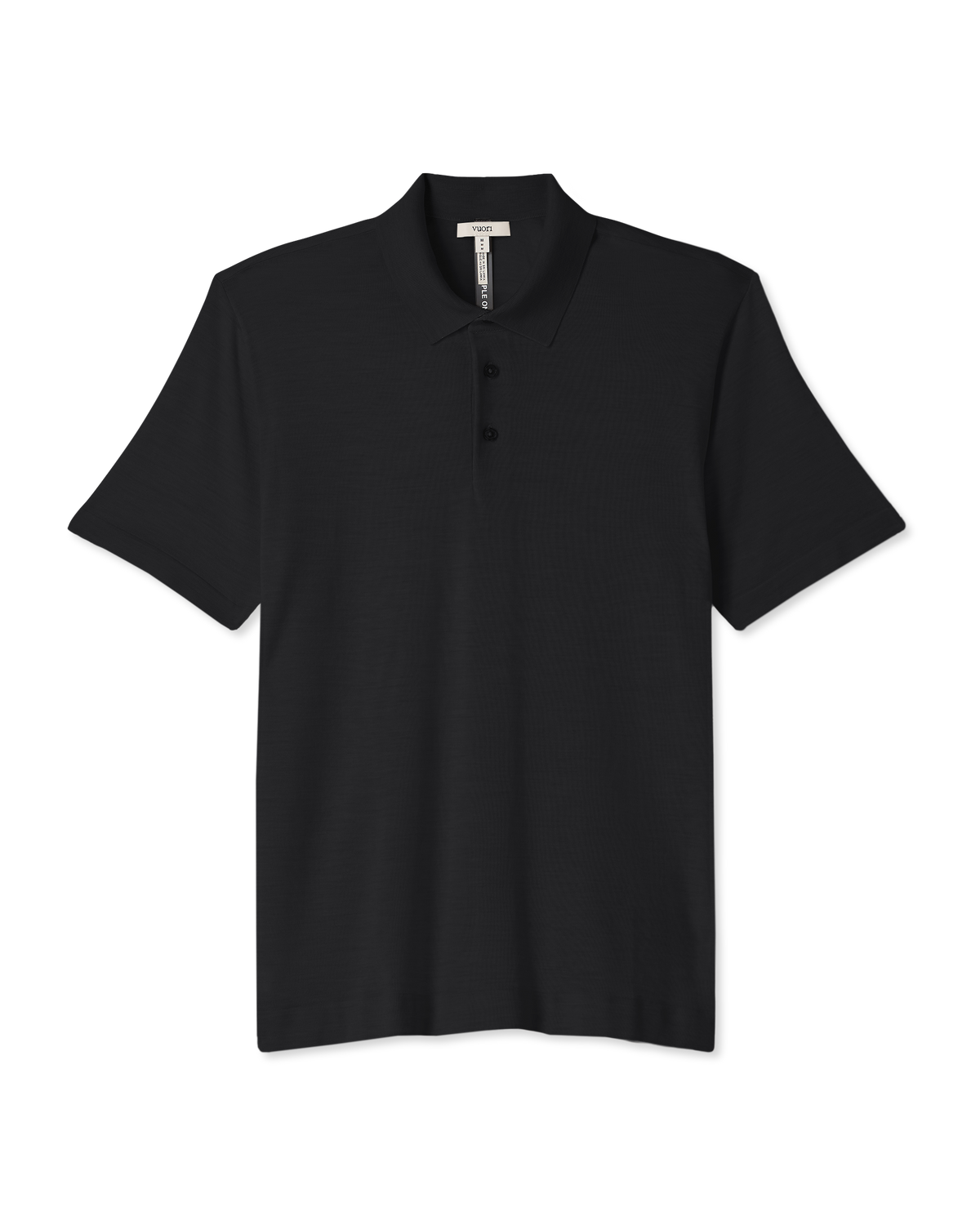 Short Sleeve Merino Wool Sweater Polo | Black