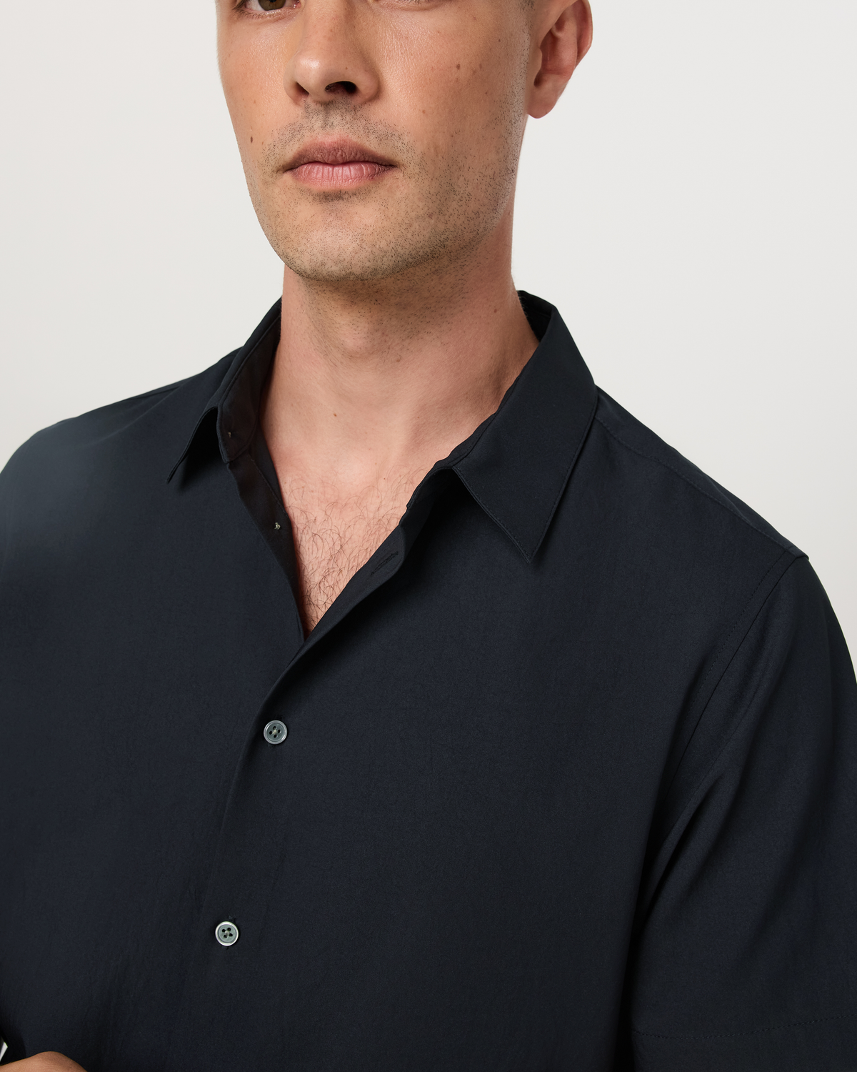 Short Sleeve Manhattan Button Down | Black
