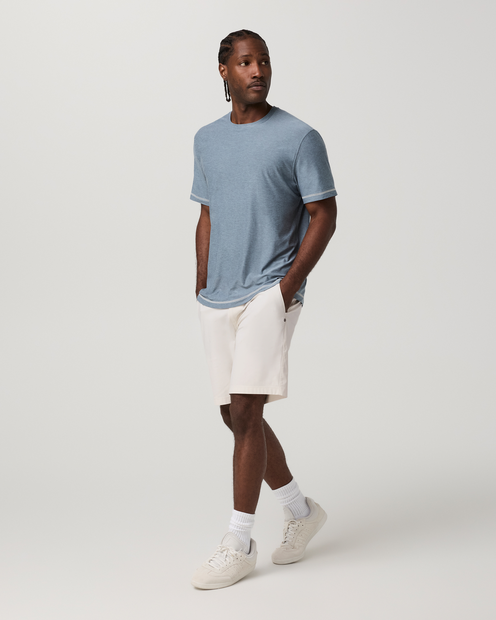 Short Sleeve Strato Tech Tee - Contrast | Waterfall Heather