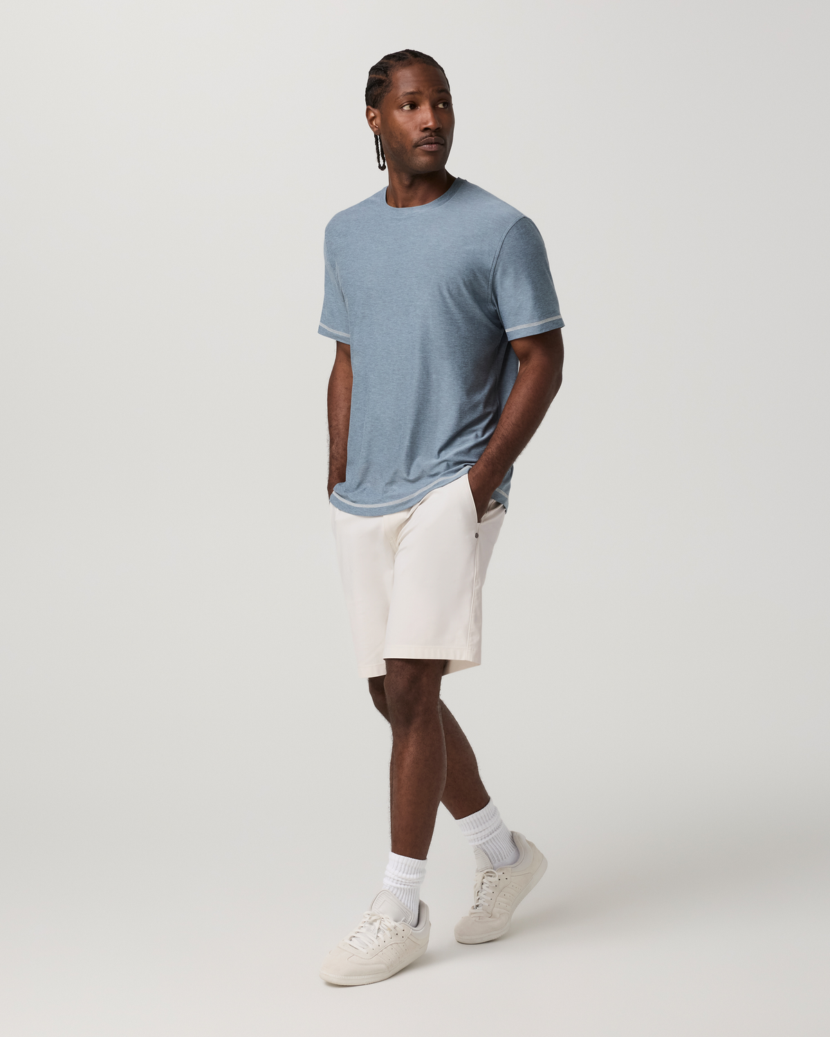 Short Sleeve Strato Tech Tee - Contrast | Waterfall Heather