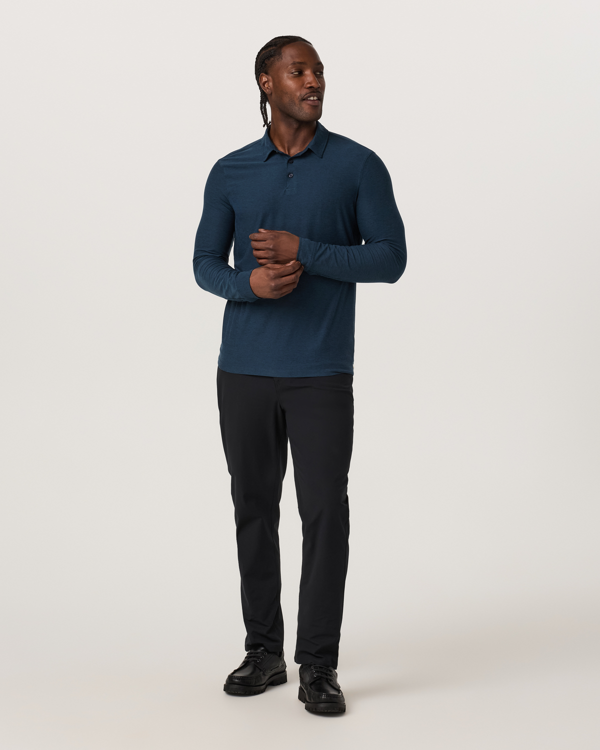 Long Sleeve Strato Tech Polo | Navy Heather