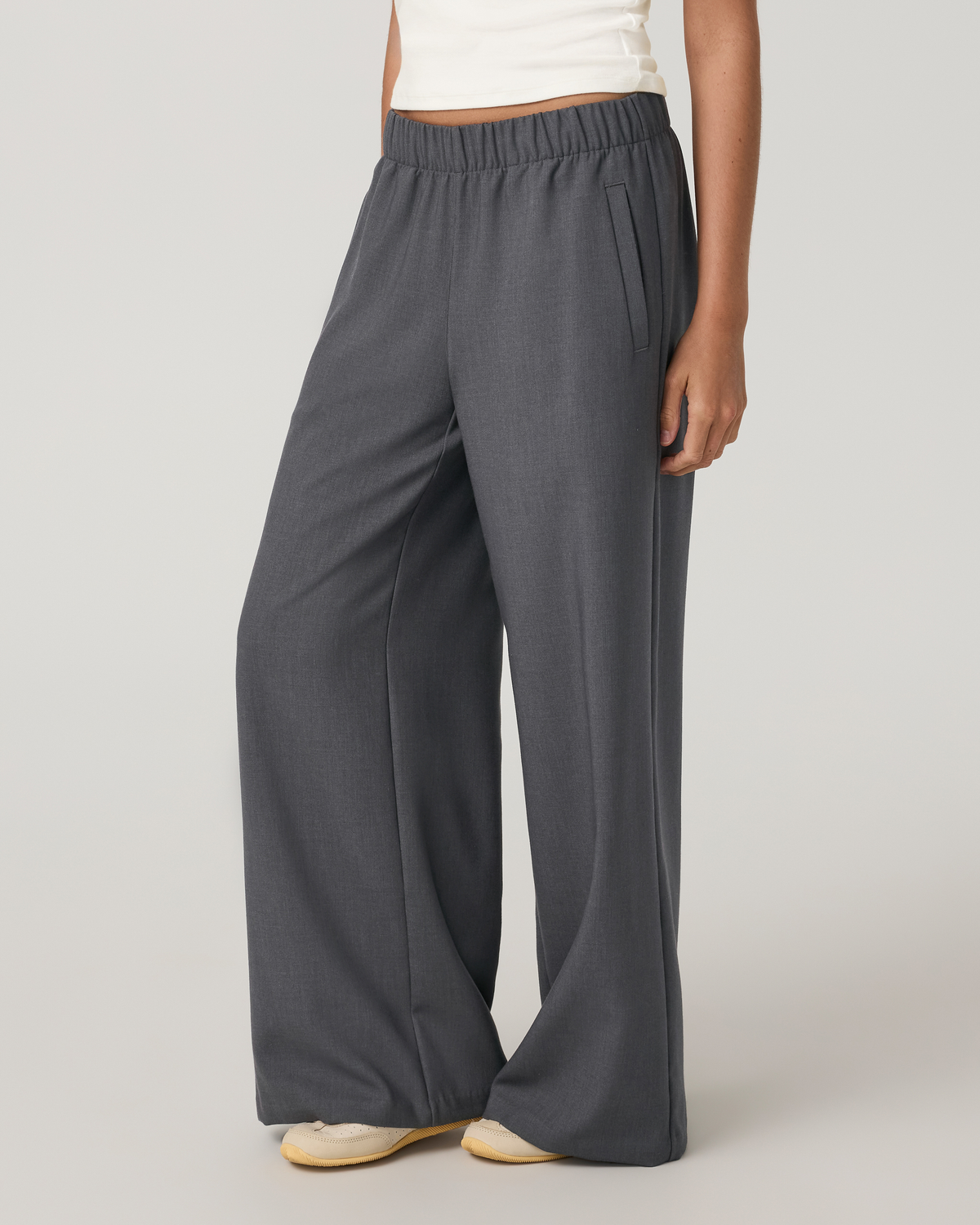 Sander Elastic Waist Trouser - Short | Charcoal Heather