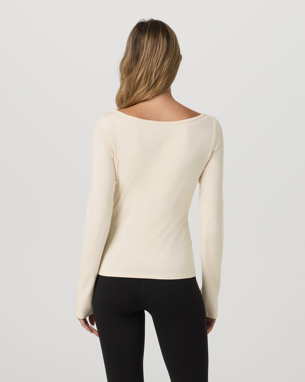 Long Sleeve Tuvalu Boat Neck | Bone