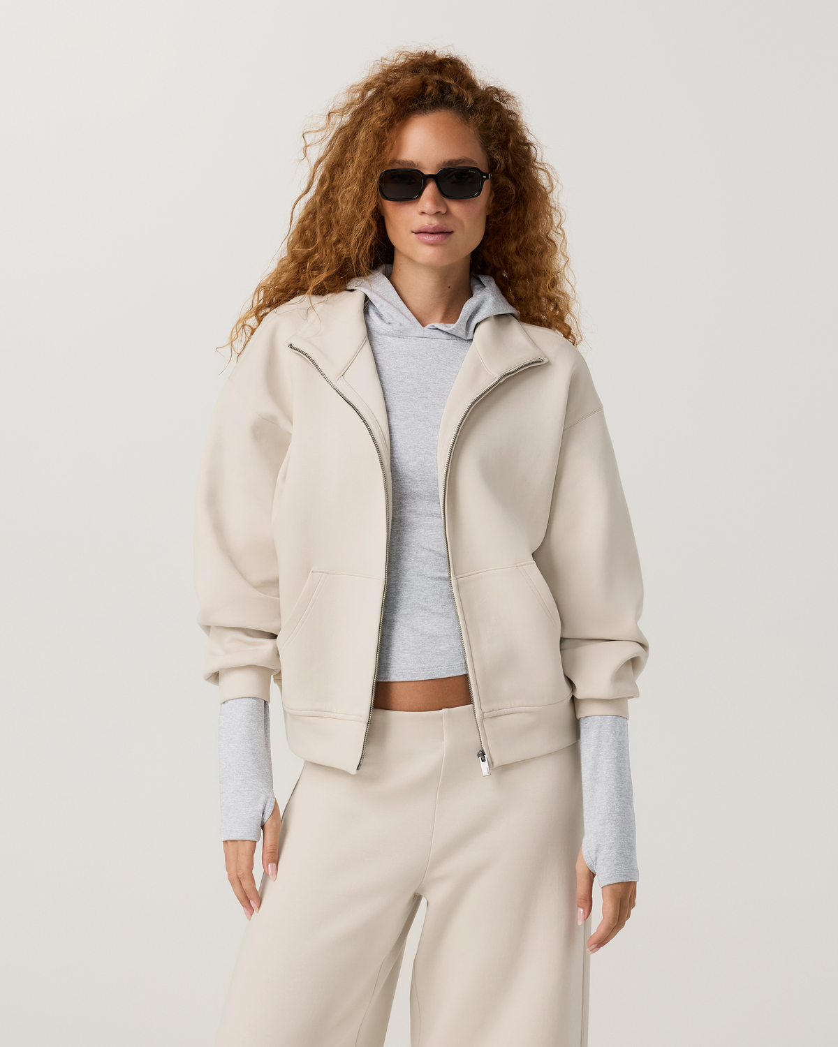 Vuori Galaxy Funnel Neck Full Zip | Bone
