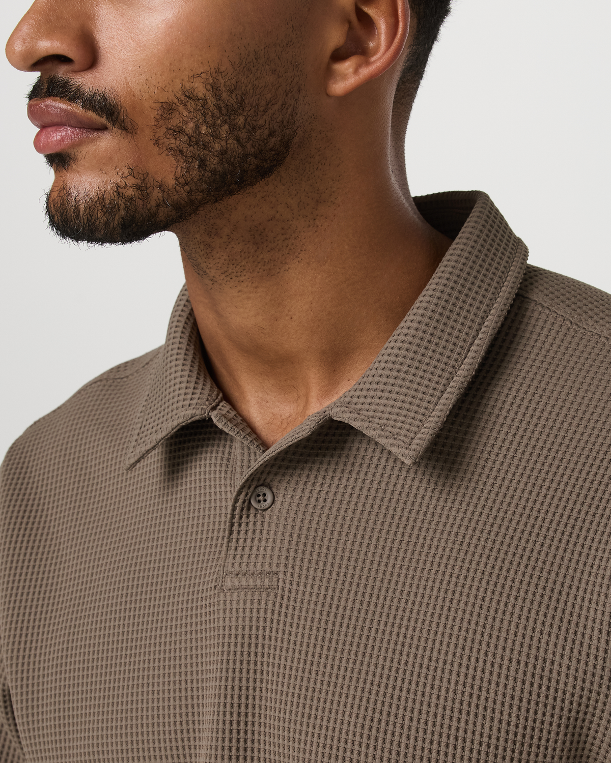 Short Sleeve Lightweight Tech Waffle Polo - Relaxed Fit | Bark