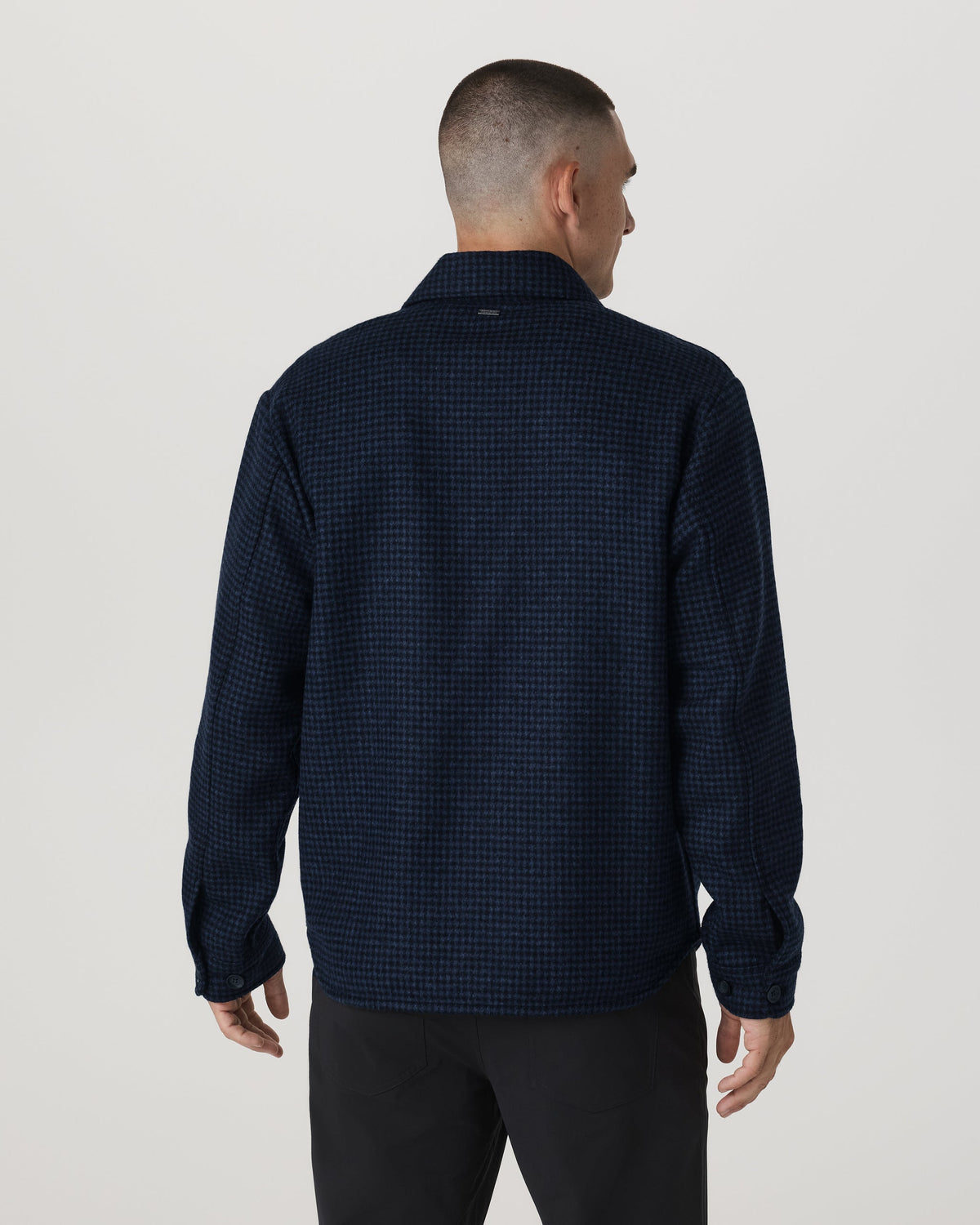 Ridge Natural Shirt Jacket | Navy Houndstooth