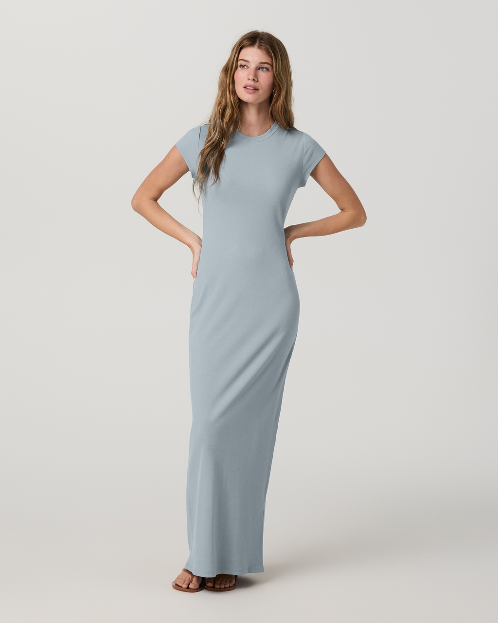 Rib Tee Dress | Raindrop