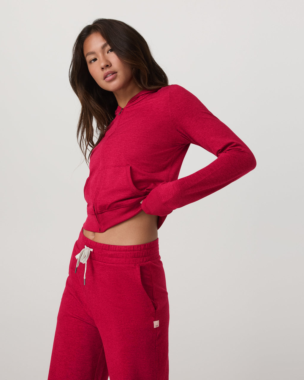Halo Mini Full Zip Hoodie | Strawberry Heather