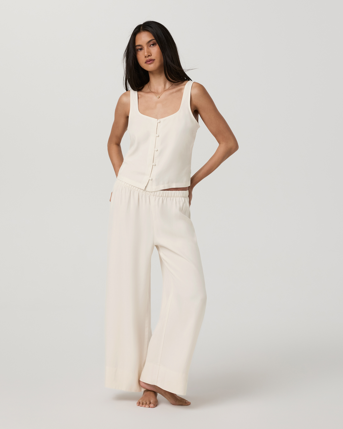 Trestles Twill Crop Wideleg Pant | Natural