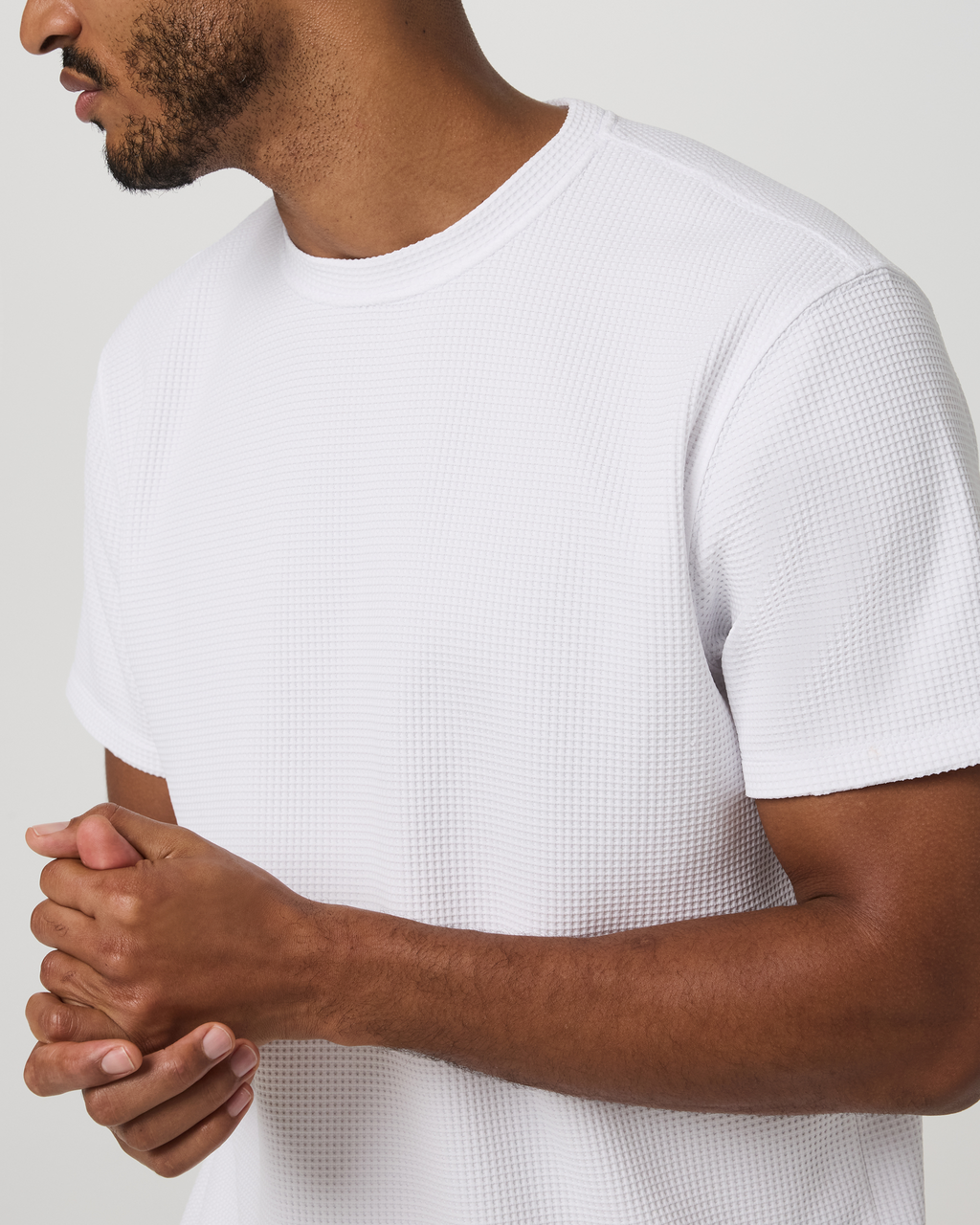 Short Sleeve Lightweight Tech Waffle Tee - Relaxed Fit | White