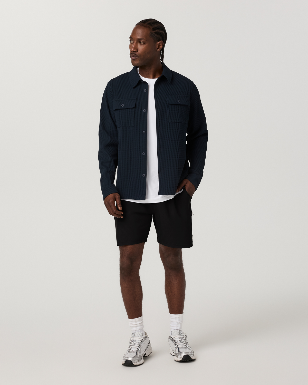 Tech Waffle Shirt Jacket | Ink