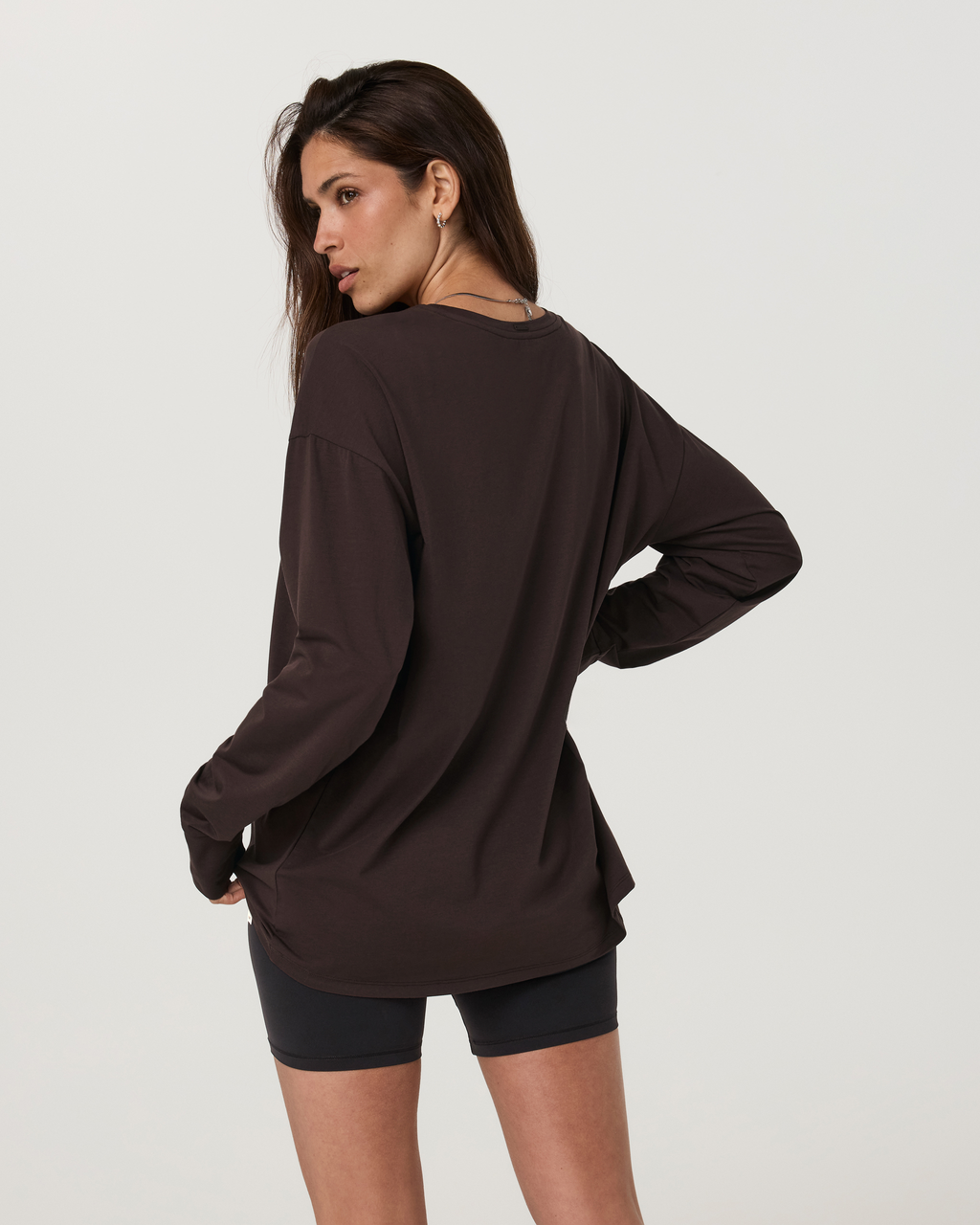 Long Sleeve Feather Tee | French Roast