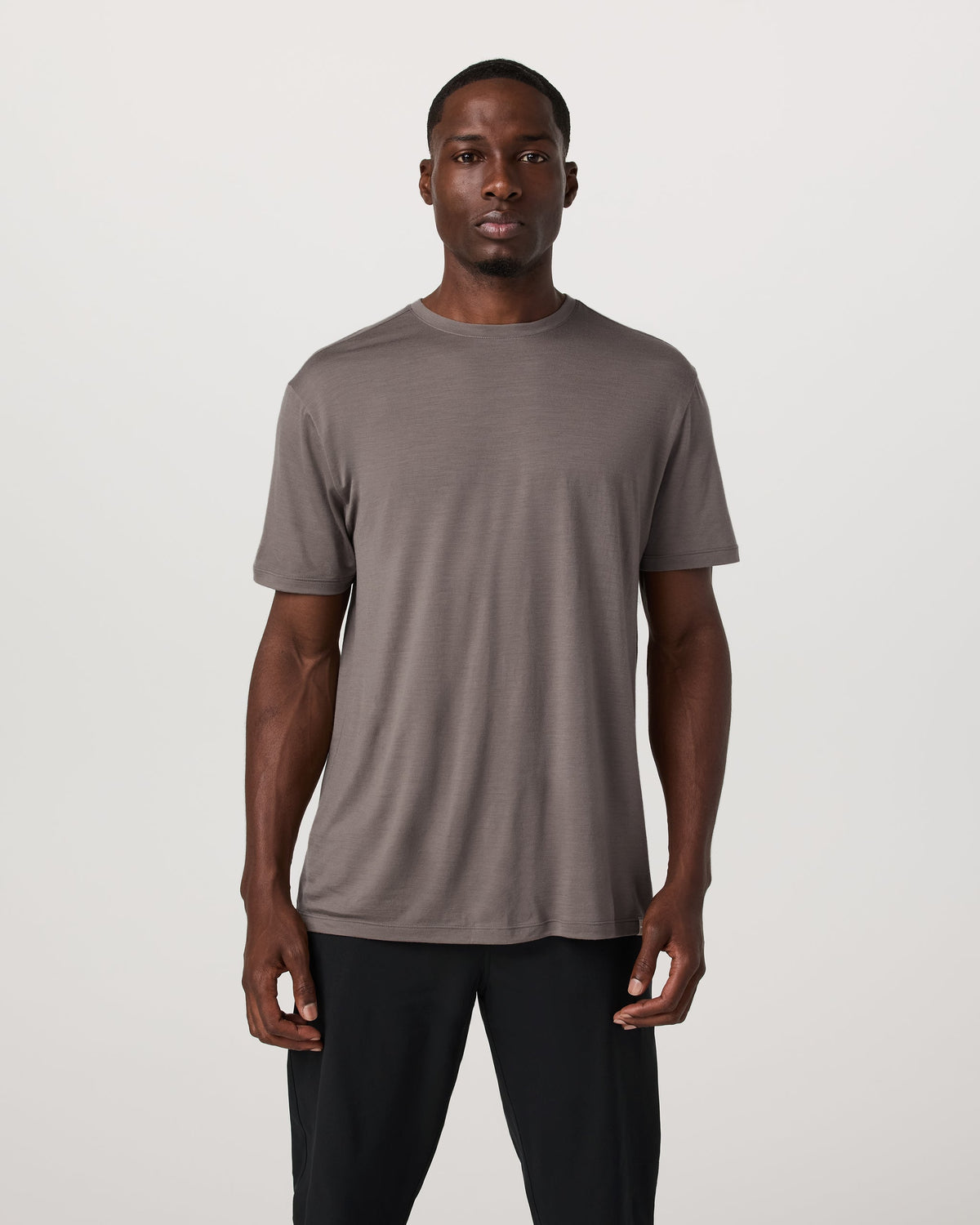 Short Sleeve Merino Wool Tee | Smokey Taupe