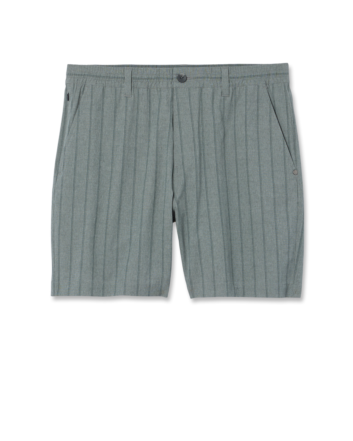 Aim Elastic Waist Short 7" | Concrete Marina Stripe Linen Texture