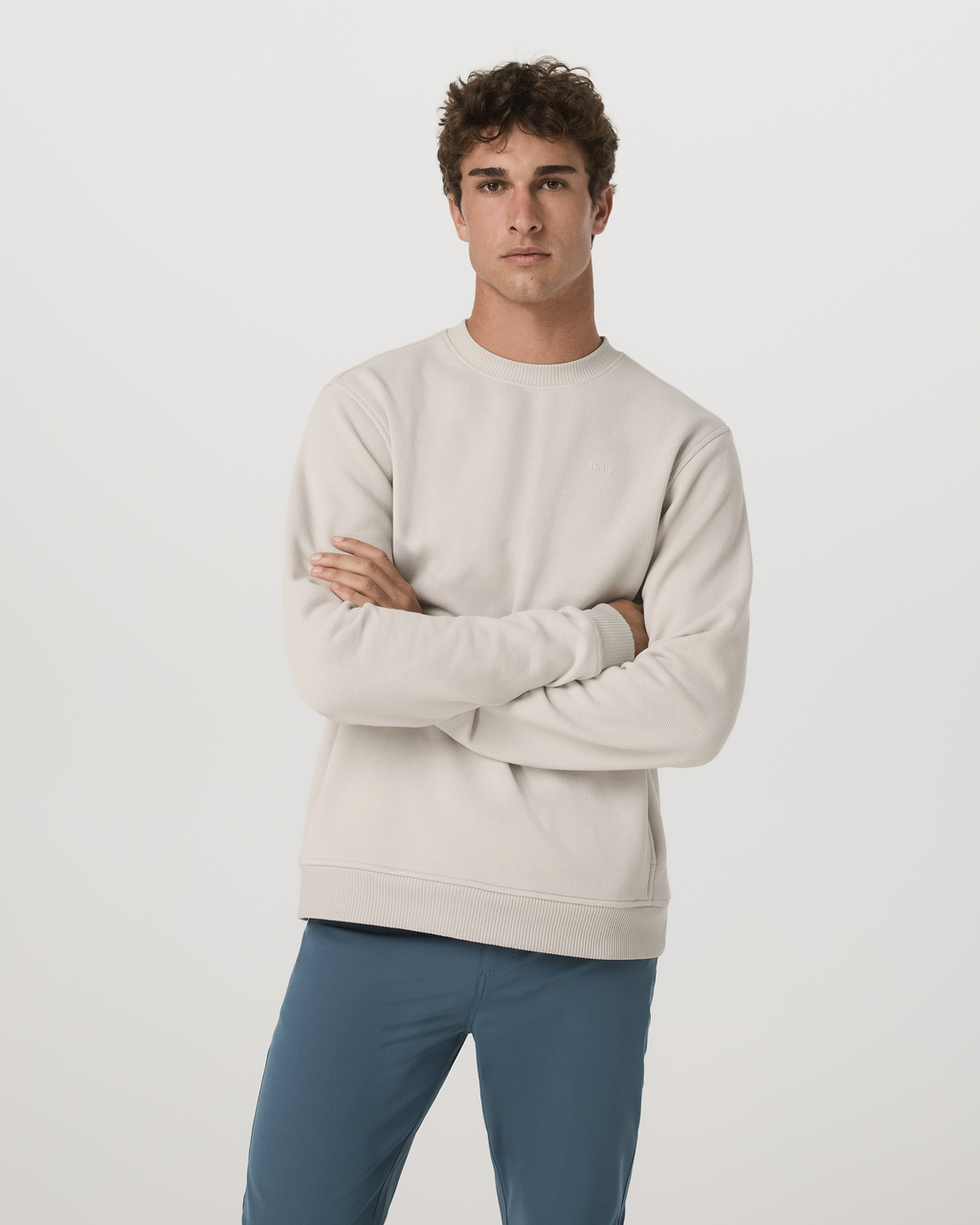 Pique Fleece Crew | Grey Mist