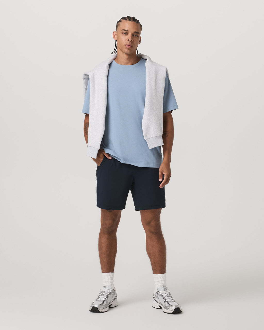 Short Sleeve Vuori Heavyweight Cotton Tee - Relaxed Fit | Blue Dusk