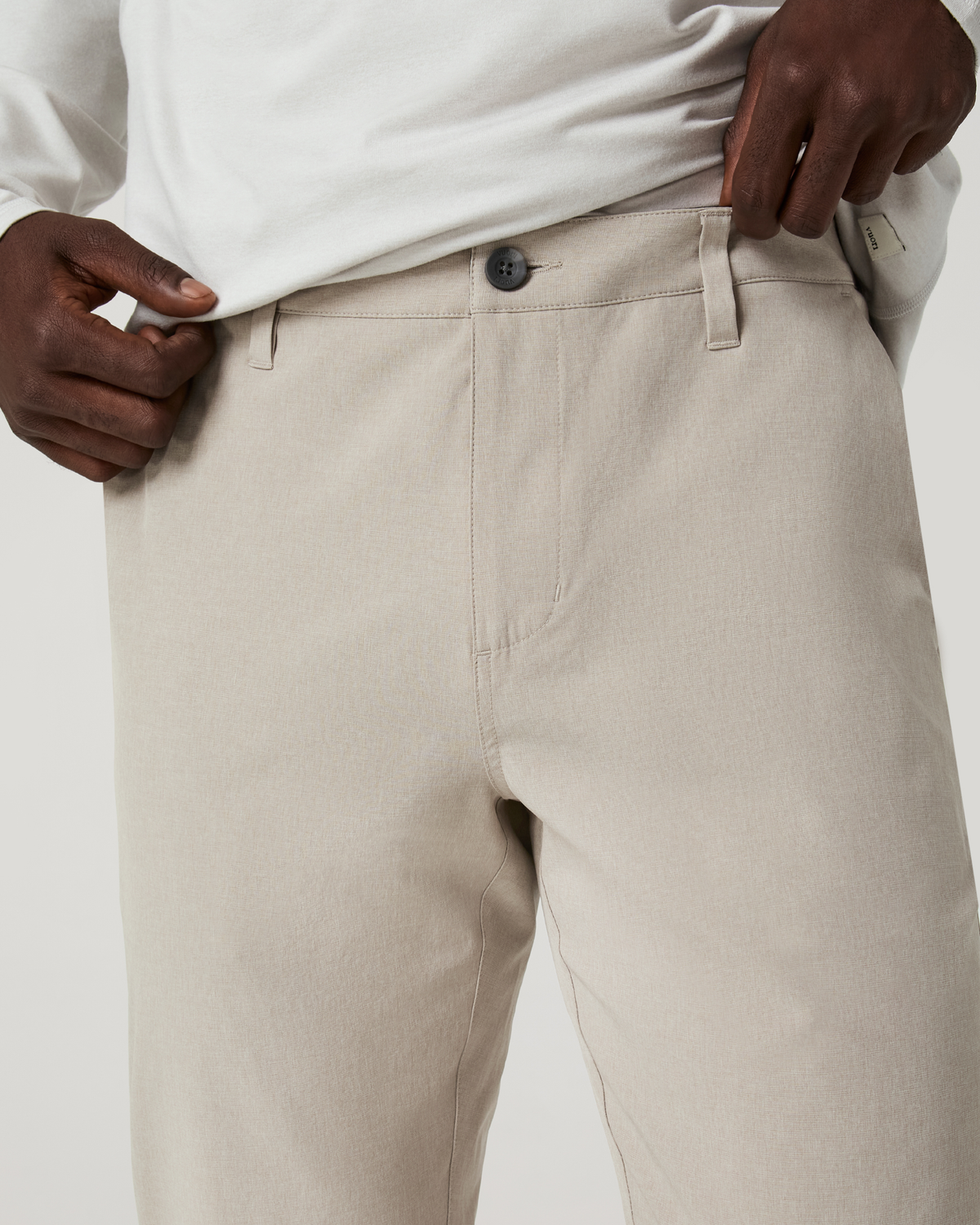 Aim Trouser Athletic Slim Fit 30" | Khaki Linen Texture