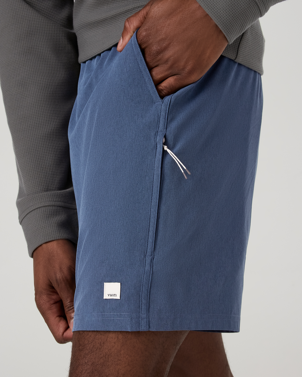 Banks Session Short Unlined 7" | Azure Linen Texture