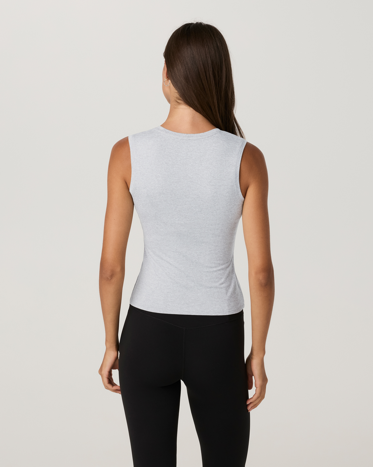 Halo Essential Scoop Tank Long | Pale Grey Heather