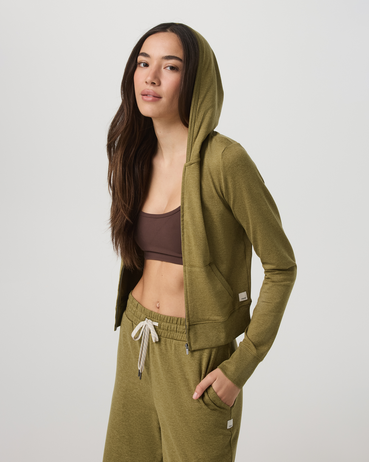 Halo Mini Full Zip Hoodie | Saguaro Heather