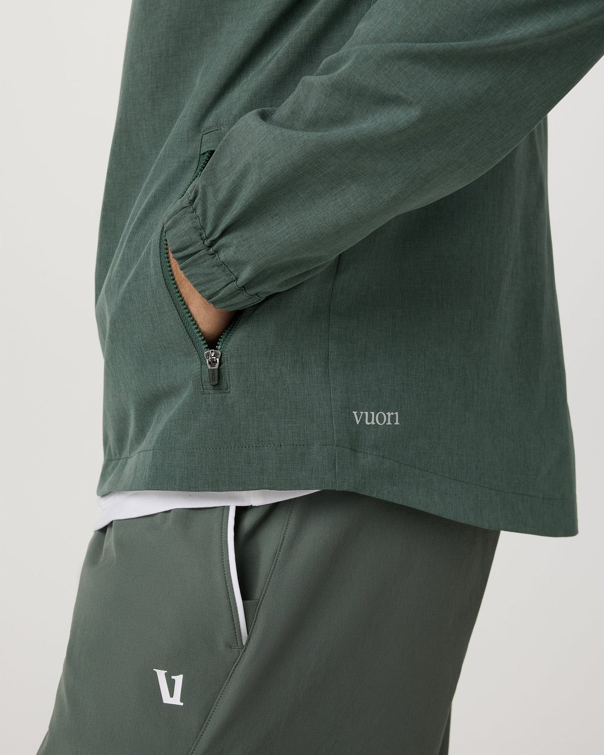 Venture Track Jacket | Agate Green Linen Texture