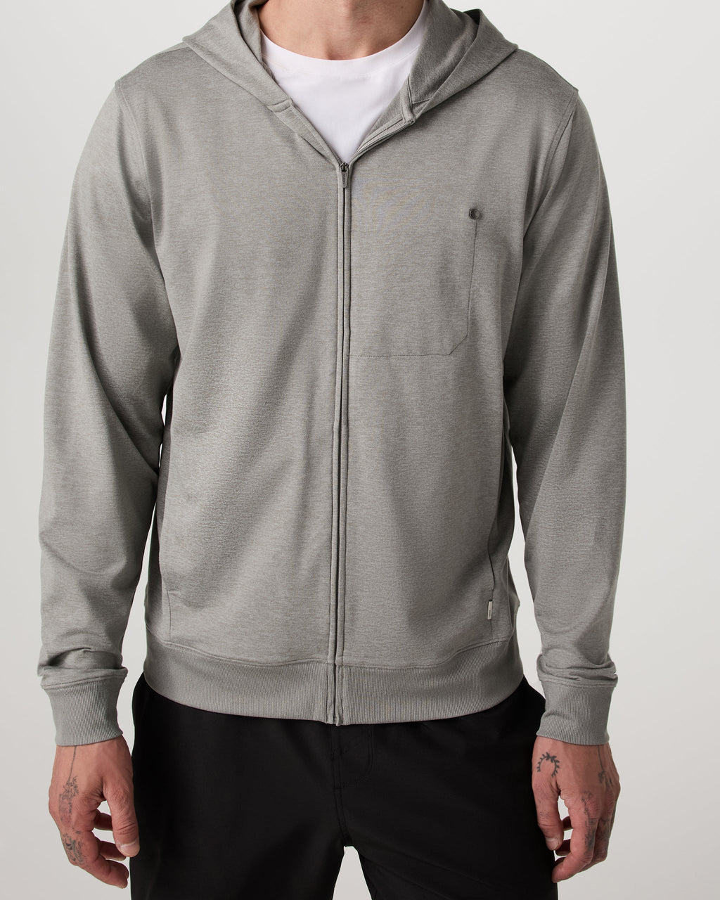 Ponto Full Zip Hoodie | Driftwood Heather
