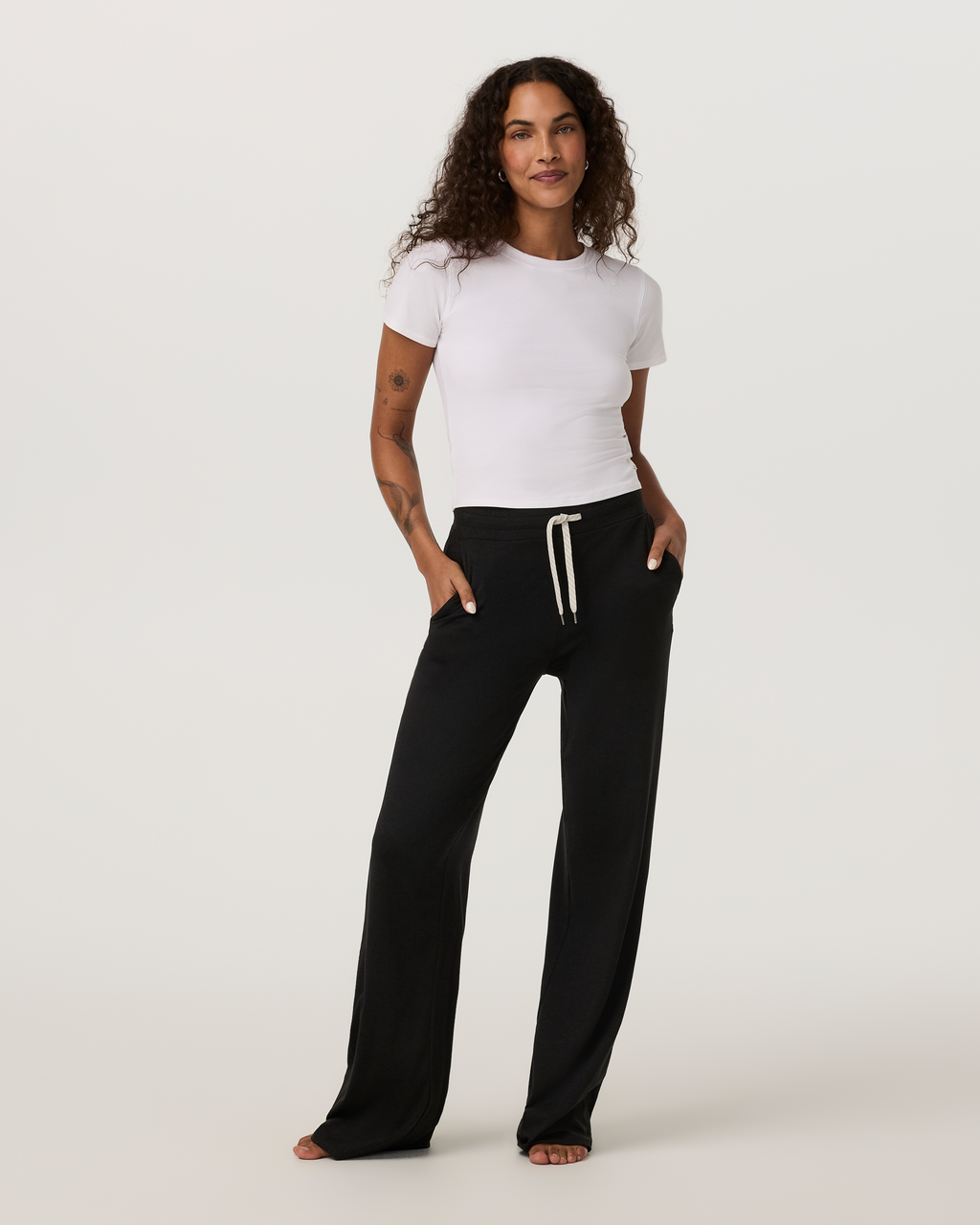Halo Essential Wideleg Pant | Black Heather