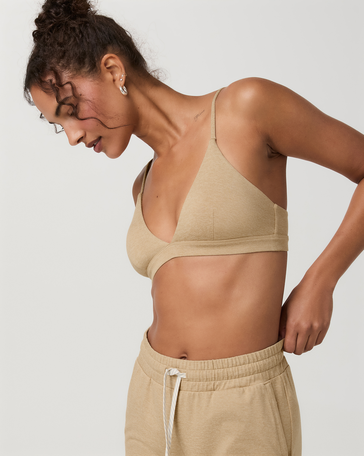 Halo Triangle Bra | Khaki Heather