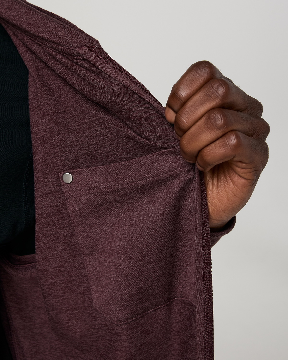 Ponto Full Zip Hoodie | Boysenberry Heather