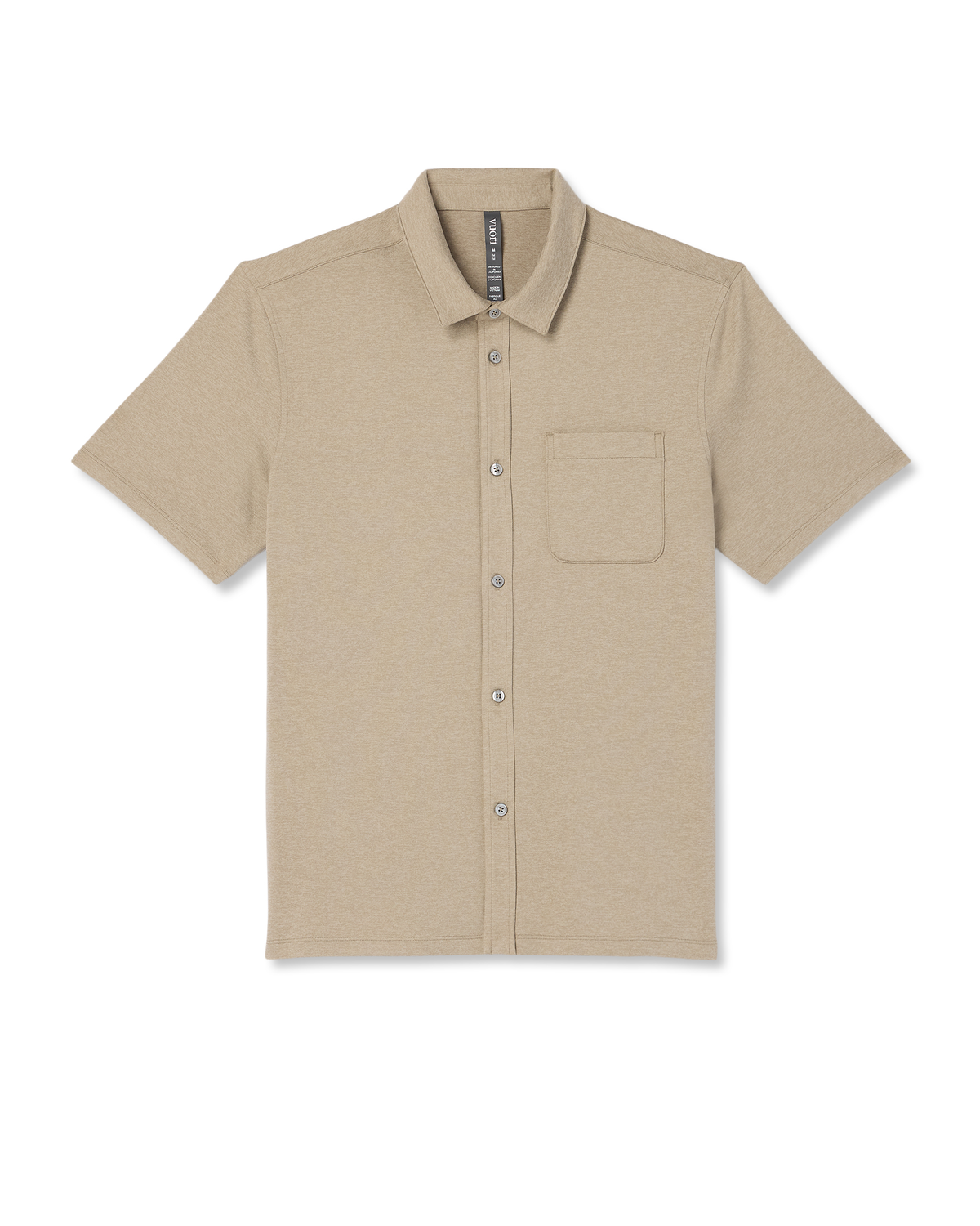 Short Sleeve Ponto Button Down Shirt | Truffle Heather