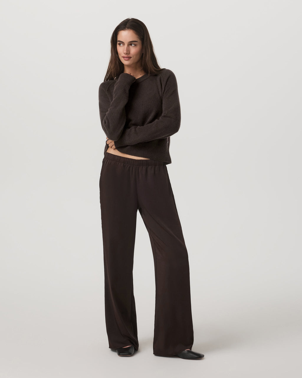 Nova Satin Wideleg Pant | Dark Java