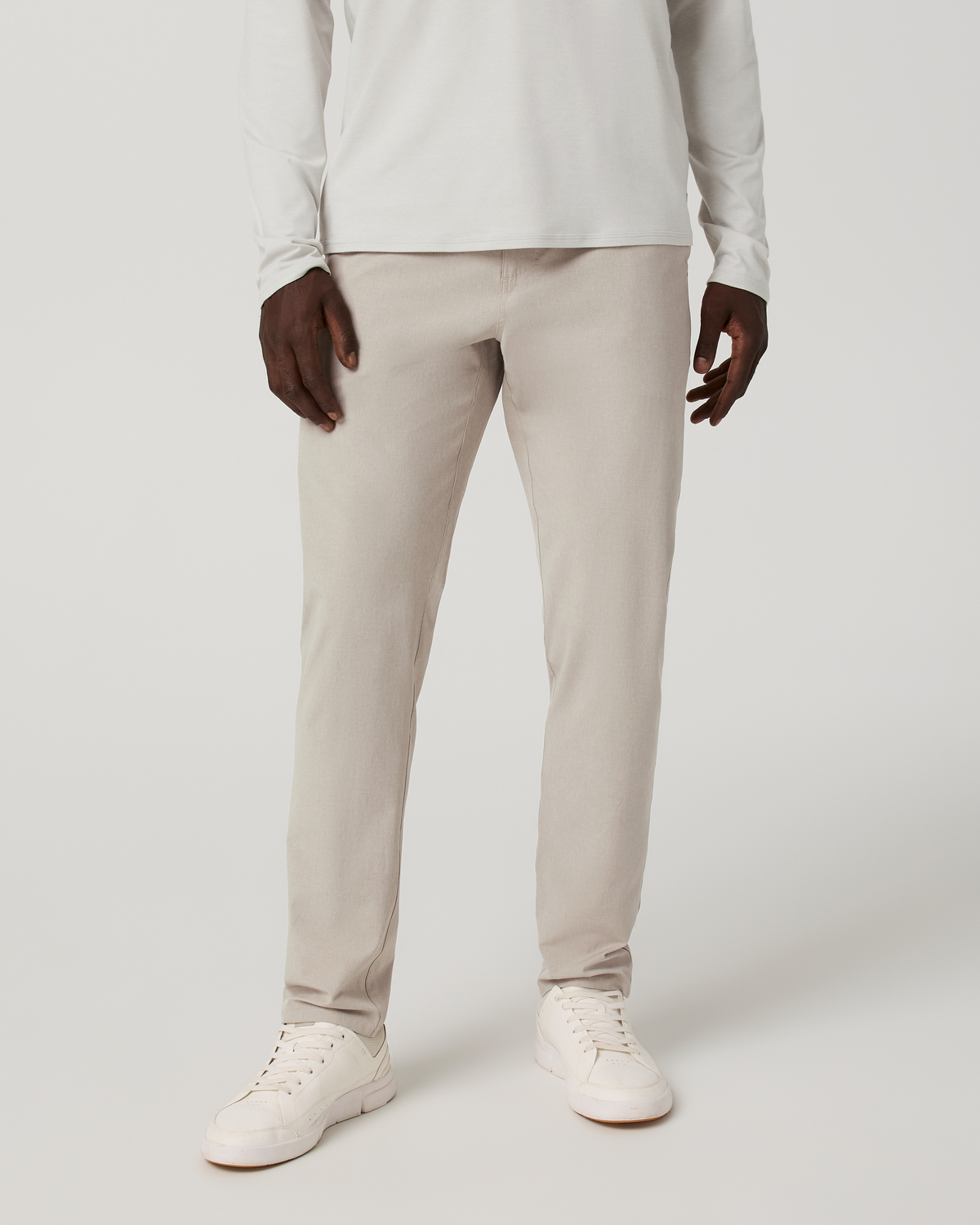 Aim Trouser Athletic Slim Fit 30" | Khaki Linen Texture