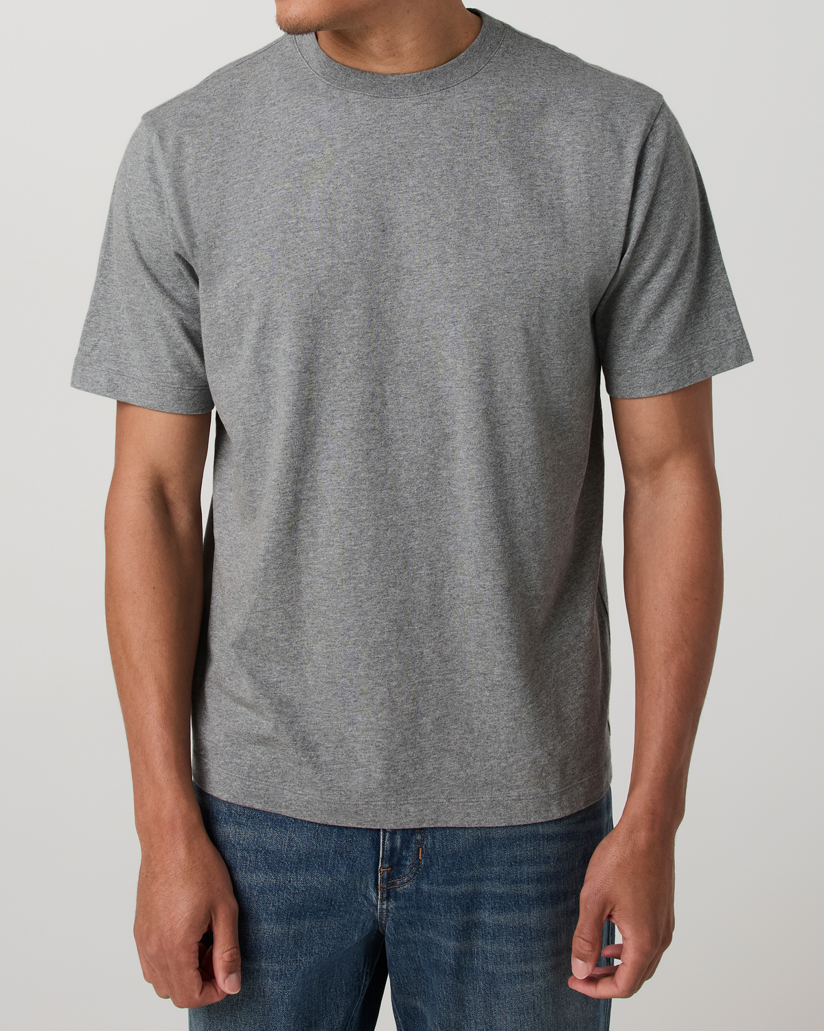 Short Sleeve Vuori Heavyweight Cotton Tee - Relaxed Fit | Grey Heather