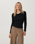 Long Sleeve Modal Top | Black
