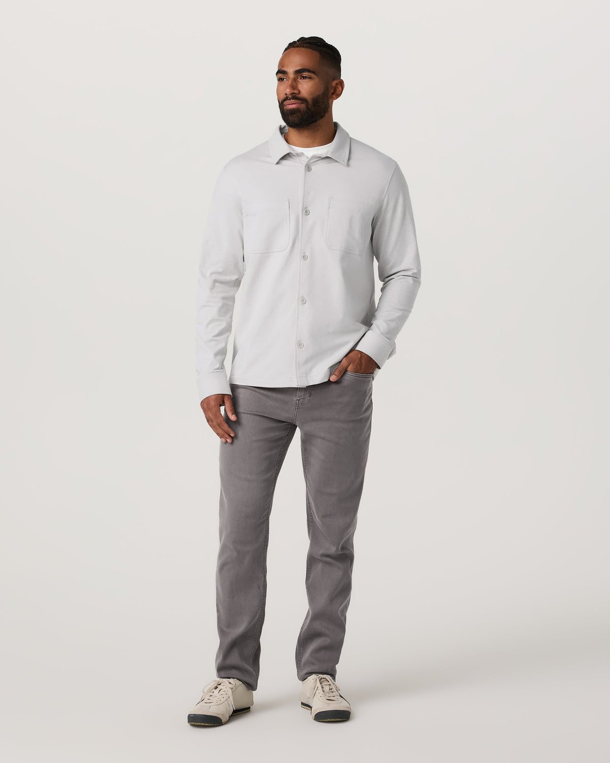Benton Stretch Twill Pant Athletic Slim Fit 30" | Cavern Grey