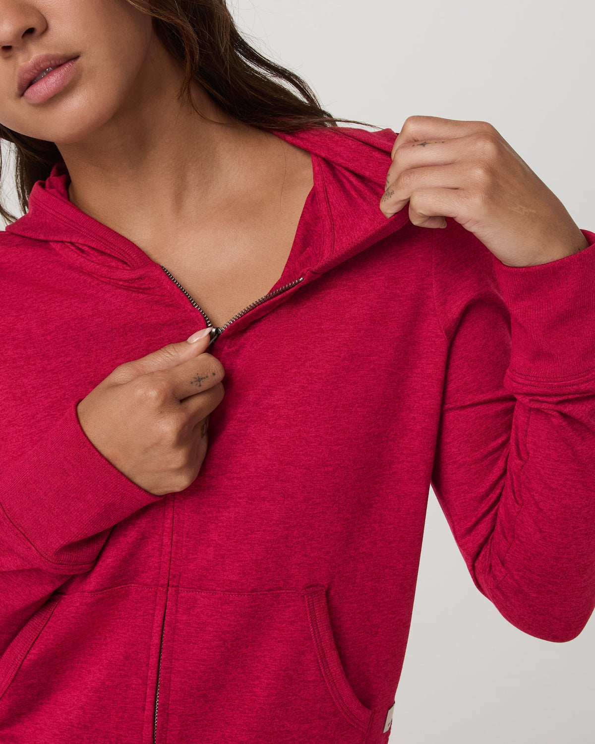 Halo Mini Full Zip Hoodie | Strawberry Heather