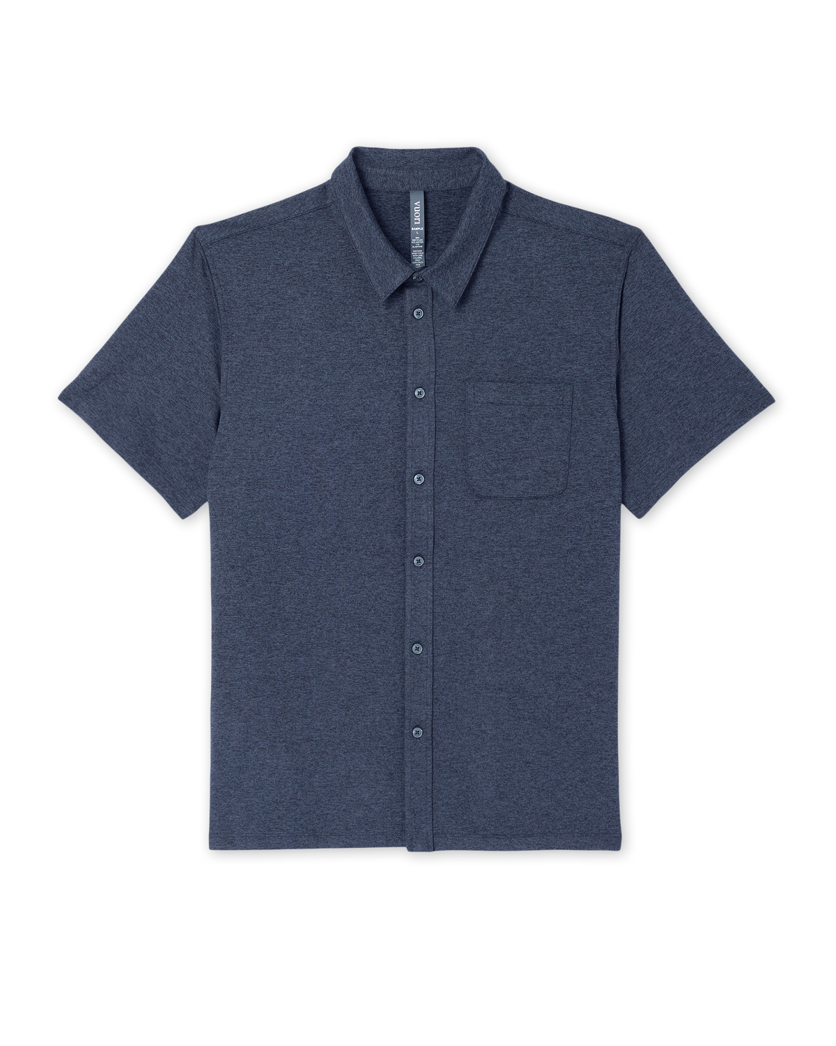 Short Sleeve Ponto Button Down Shirt | Azure Heather