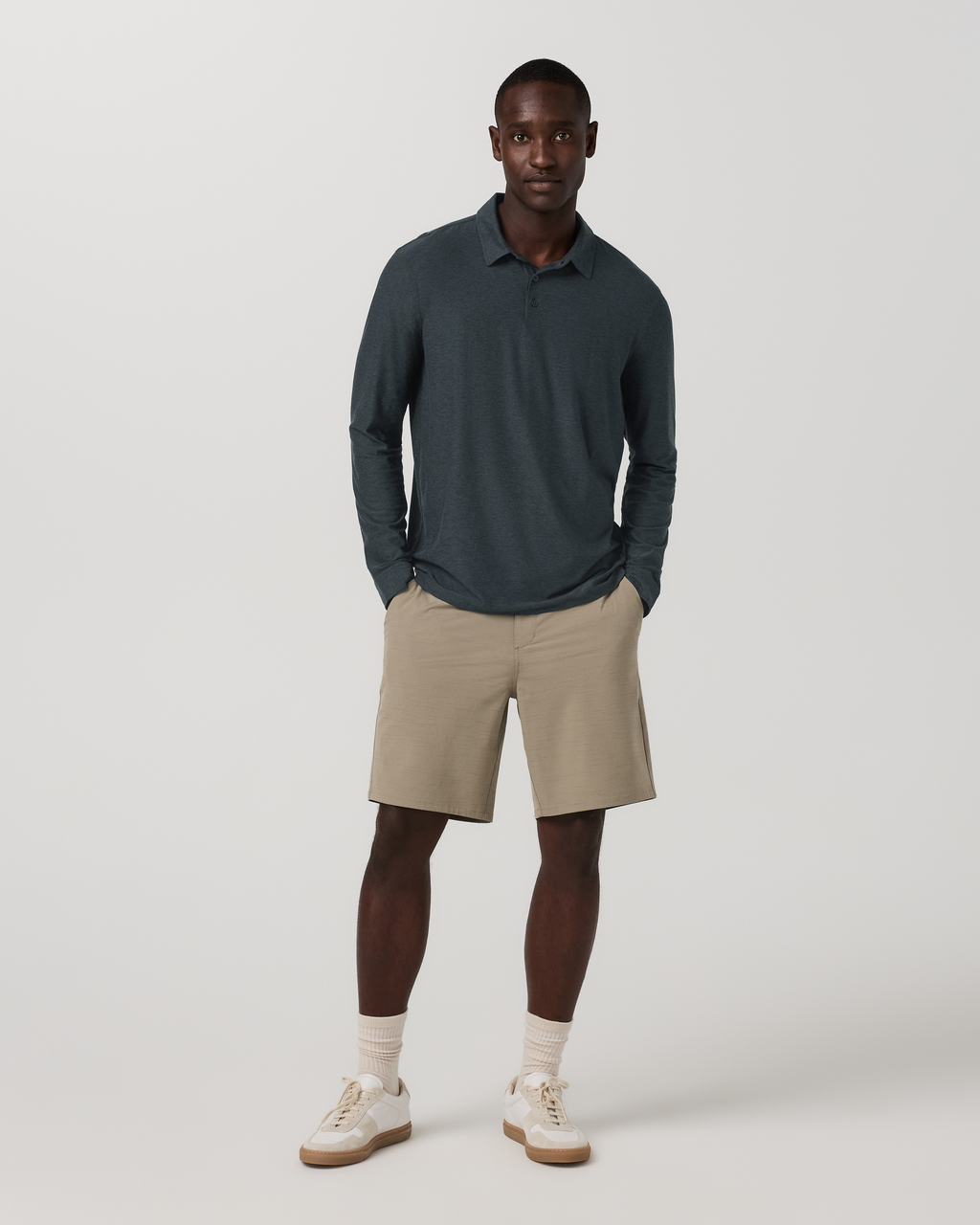 Aim Short 8" | Gravel Slub Stripe