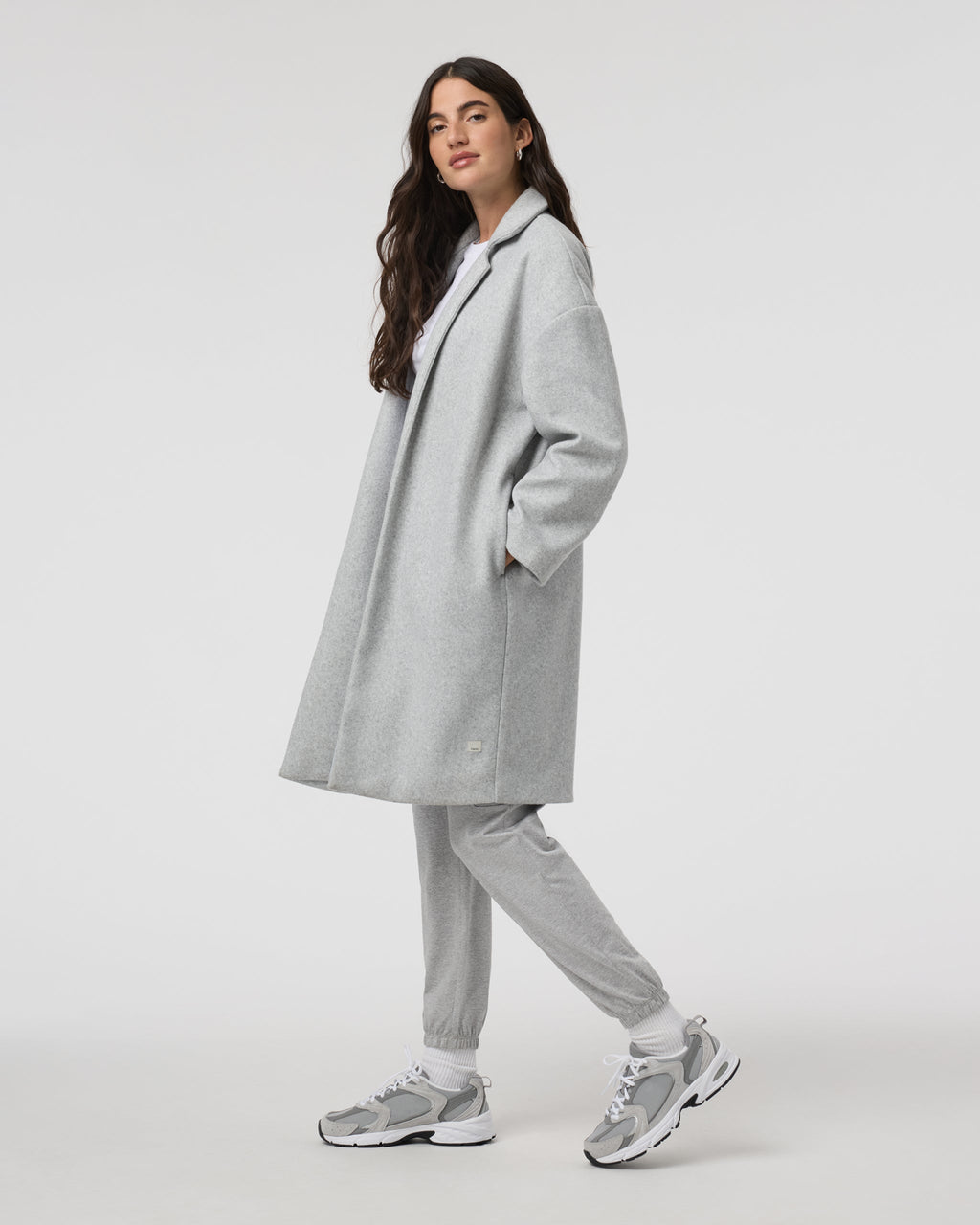 Soho Melton Trench | Light Heather Grey