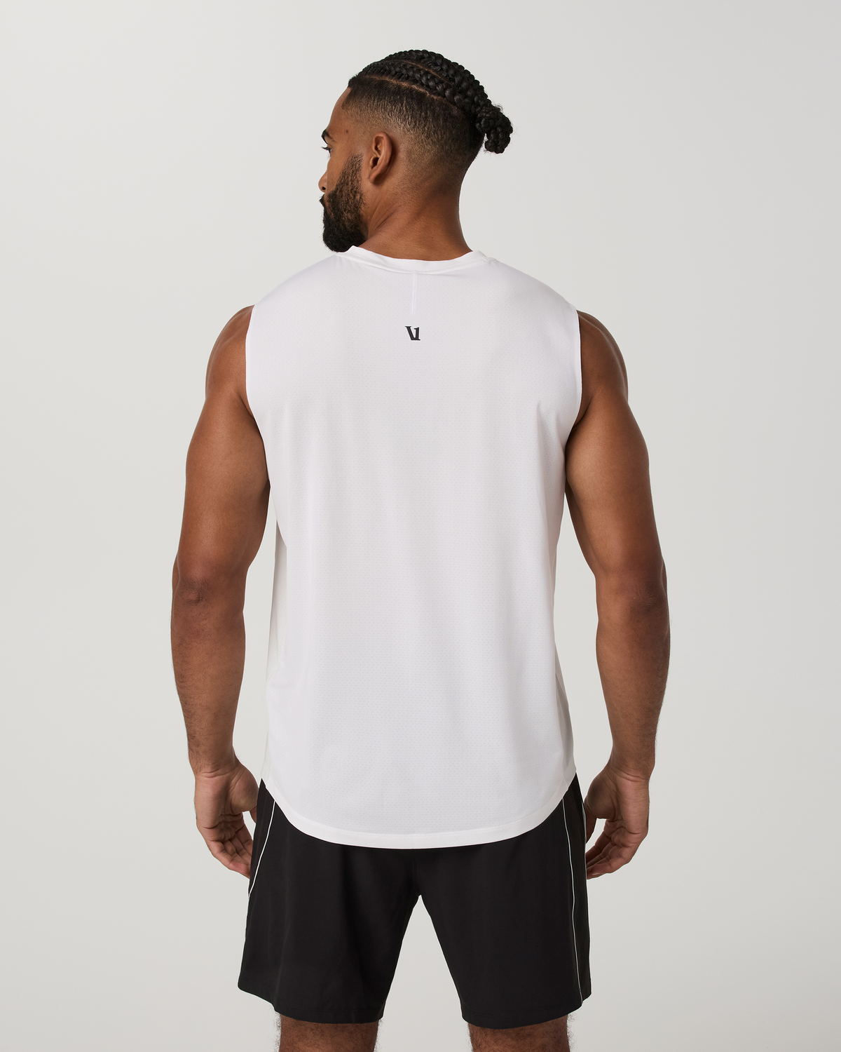 Sleeveless Viewpoint Muscle Tank 2.0 | White/Breeze