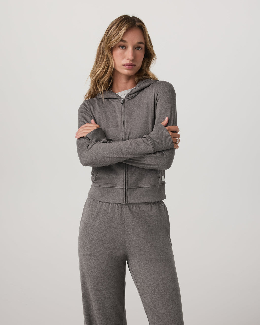 Halo Mini Full Zip Hoodie | Chia Heather