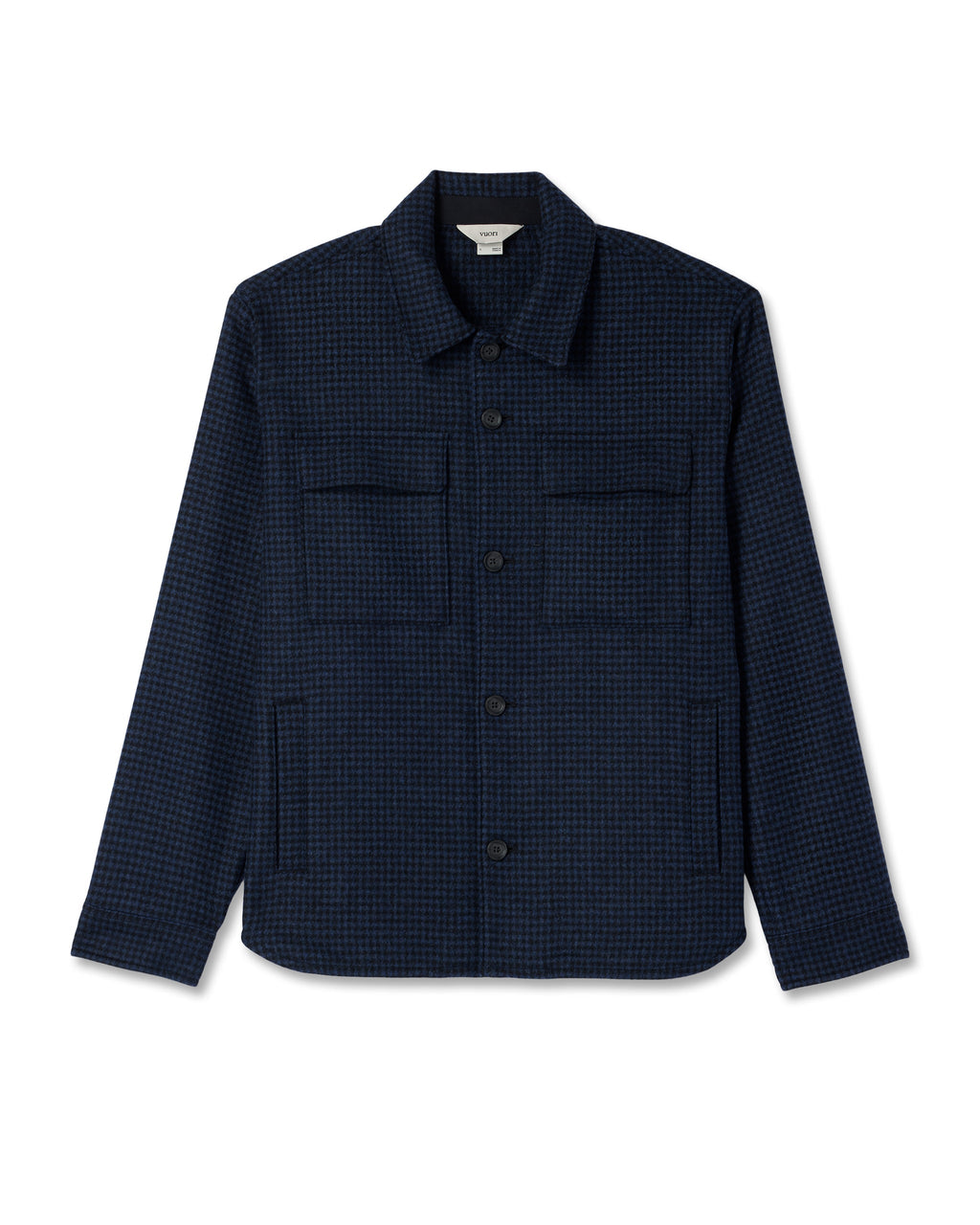 Ridge Natural Shirt Jacket | Navy Houndstooth